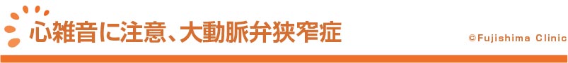 心雑音に注意、大動脈弁狭窄症