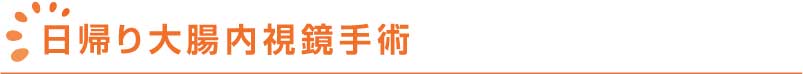 日帰り大腸内視鏡手術